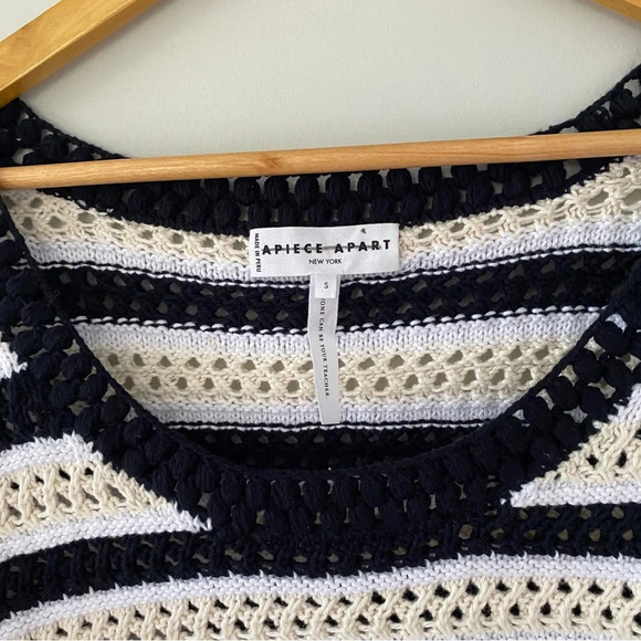 Apiece Apart Sari Corchet Cropped Sweater Size Small - Picture 7 of 11